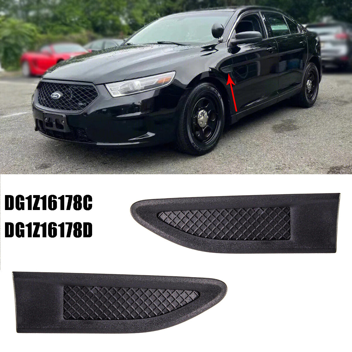 DG1Z16178C DG1Z16178D Front fender black vent molding for Ford Taurus Police Equipment Manufacturer