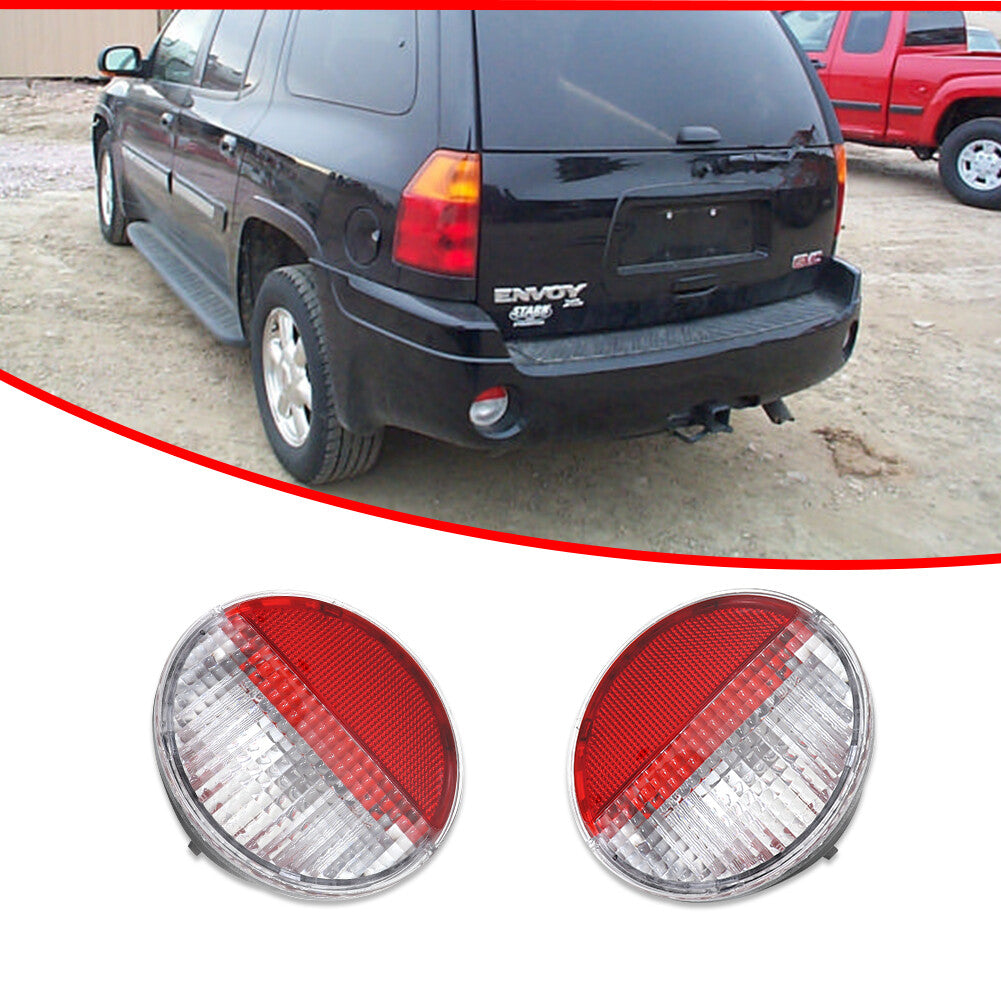 pair of transparent red lens side-reverse backup lights suitable for 02-09 Envoy and 06-09 Solstice.