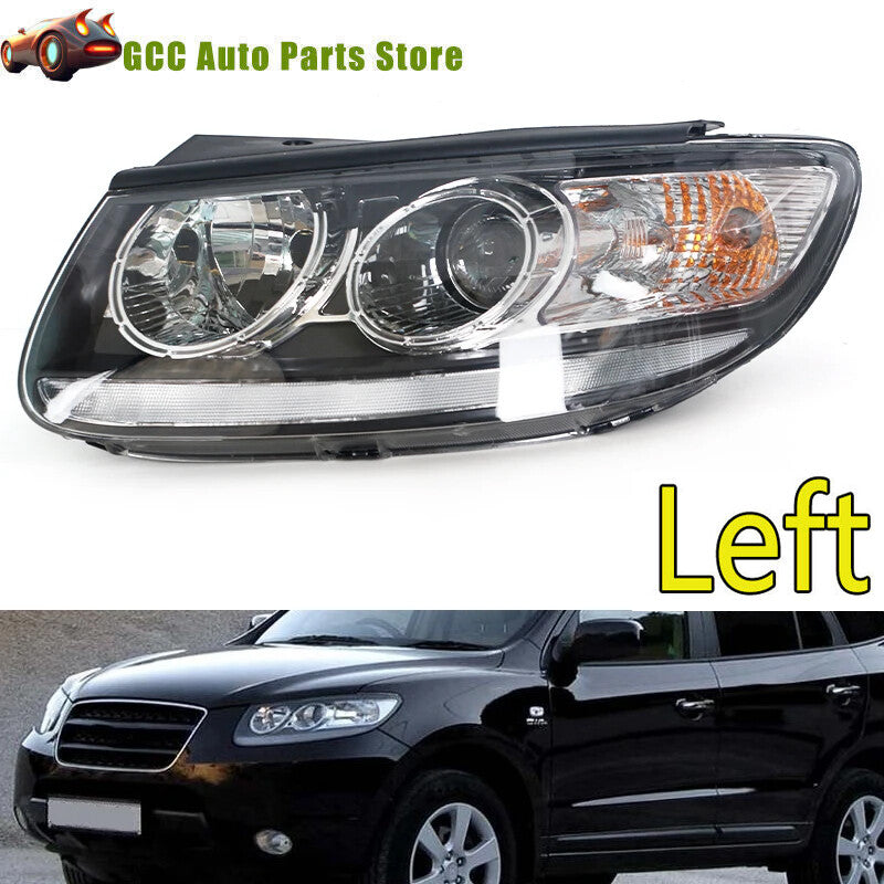 Halogen headlights on the left front bumper are suitable for Hyundai Santa Fe 2007 - 2012