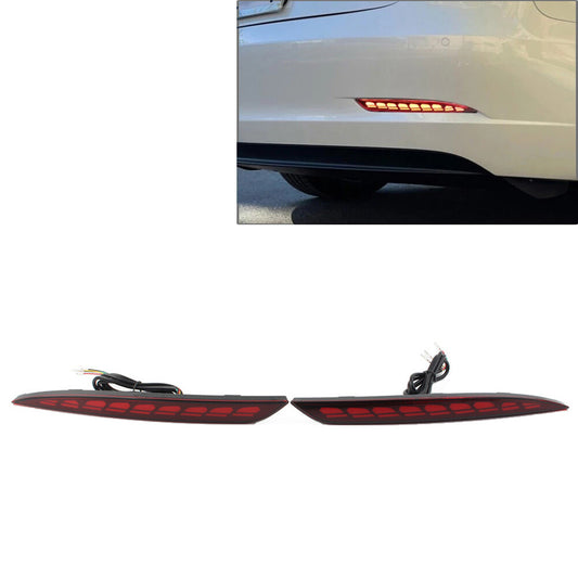 for Tesla Model 3 Dragon Scale Style Rear Bumper Fog Light Brake Lamp Reflector