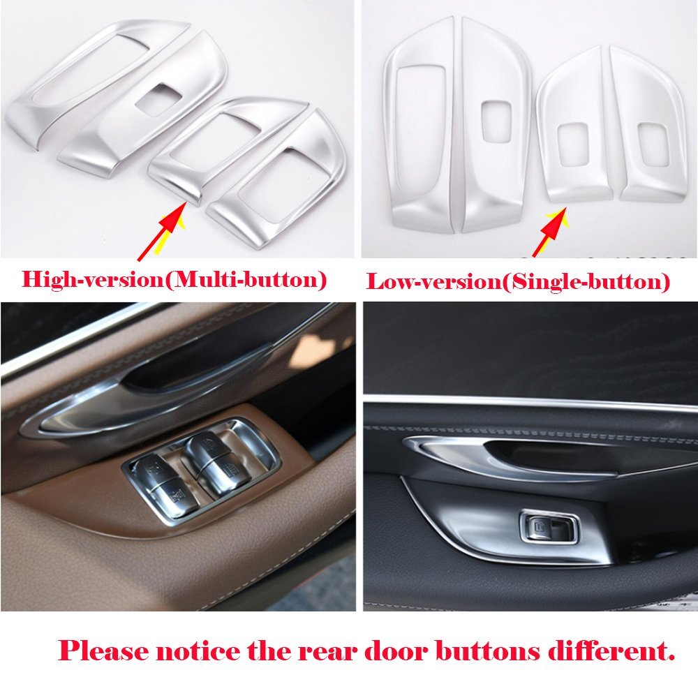 Silver ABS Window Lift Switch Button Cover for Mercedes-Benz E Class 2016-21 low
