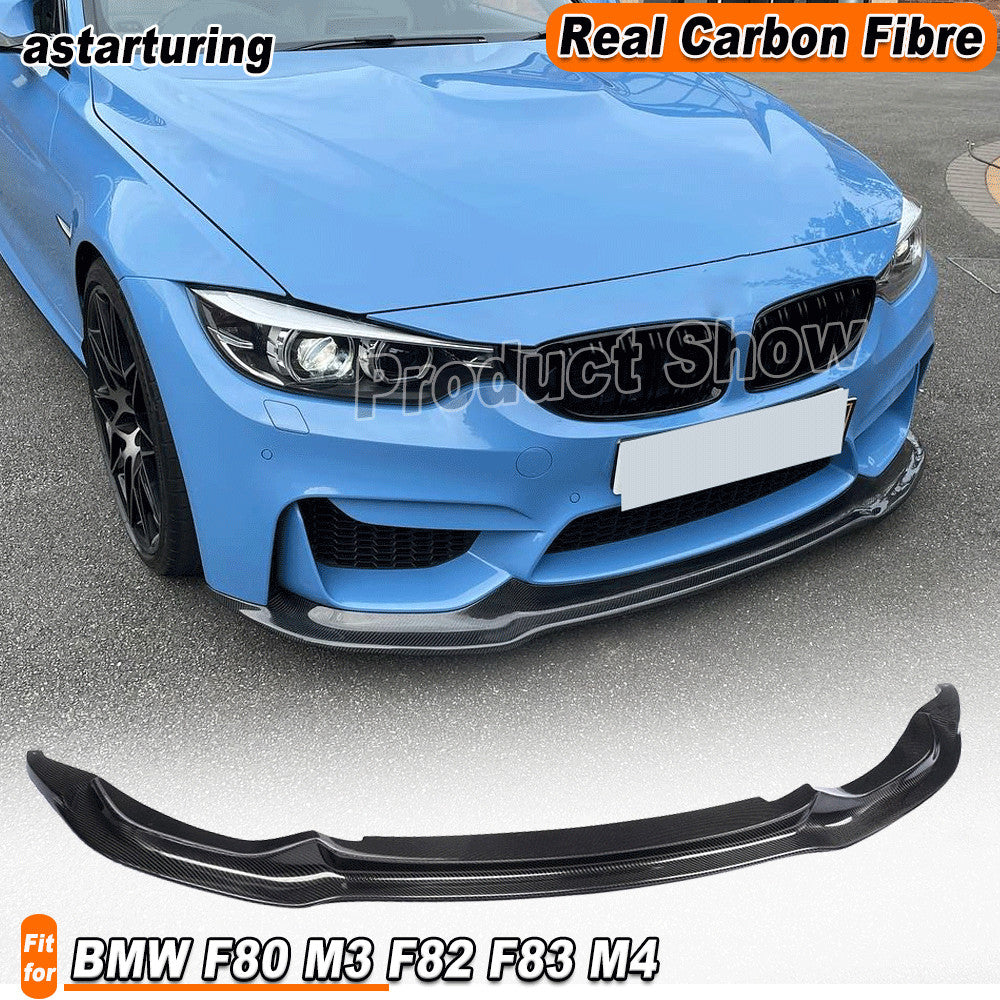 for BMW F80 M3 F82 F83 M4 2014-2019 Real Carbon Fiber Front Bumper Lip Spoiler