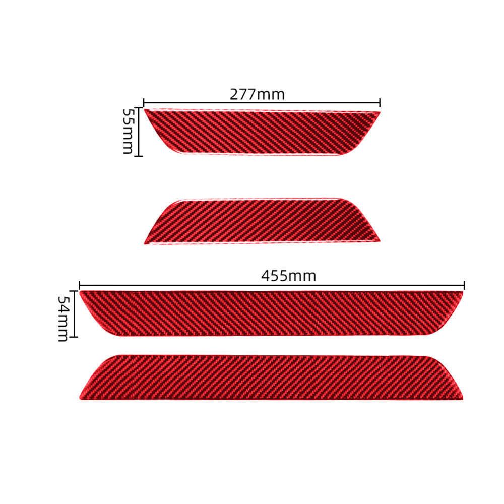 4¡ÁRed Carbon Fiber Door Sill Guards Scuff Panel Cover for Porsche Taycan 2019-22