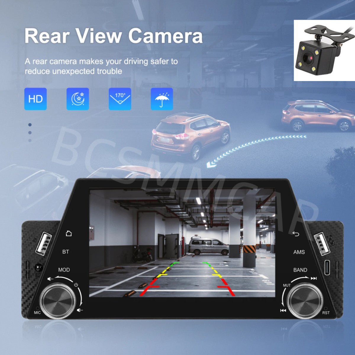 Car Stereo Radio For Carplay Touch Screen MP5 Player Mirror Link W/Rear Camera
