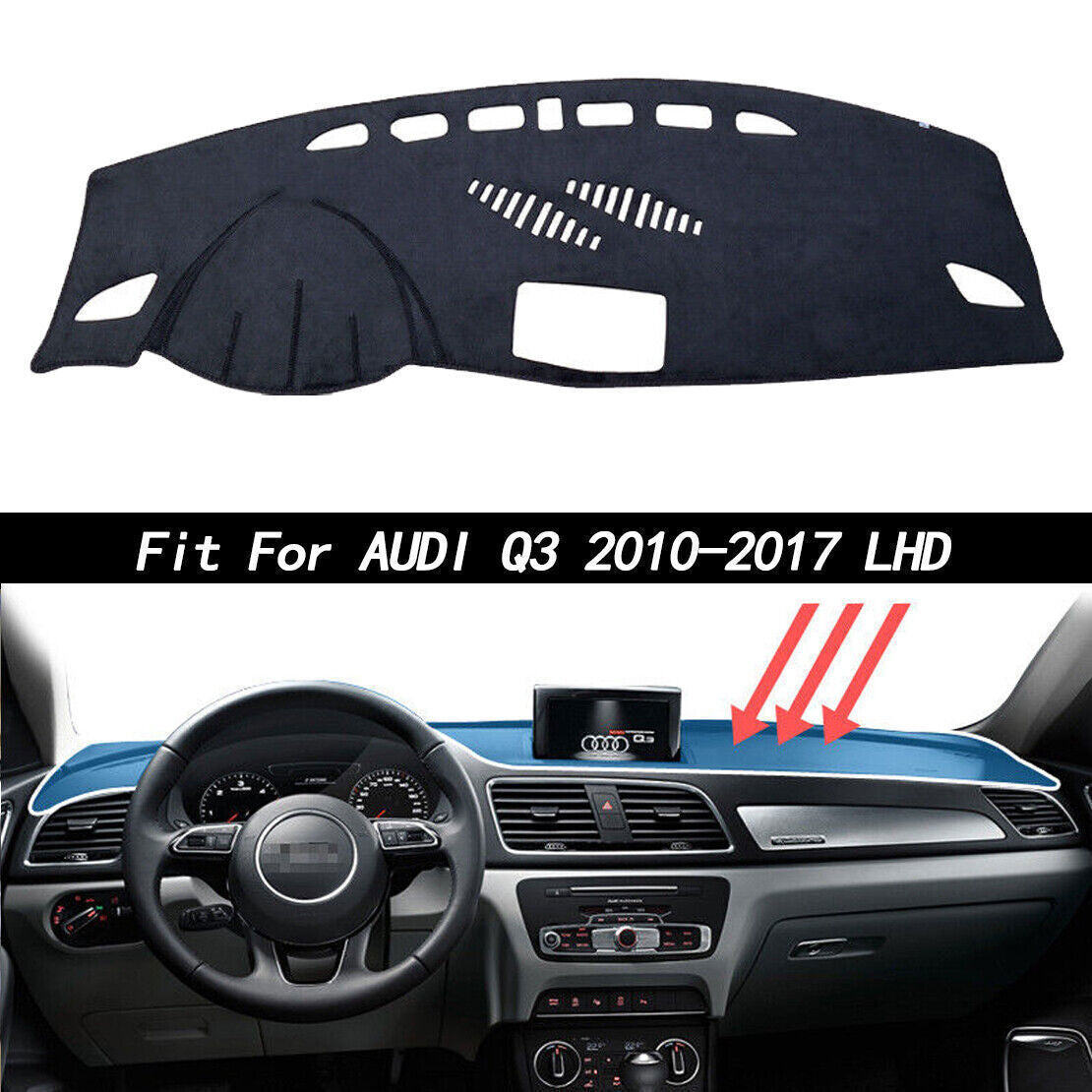1PCS Inner Dashboard Dash Mat Non-slip DashMat Sun Shade Pad for AUDI Q3 2010-17
