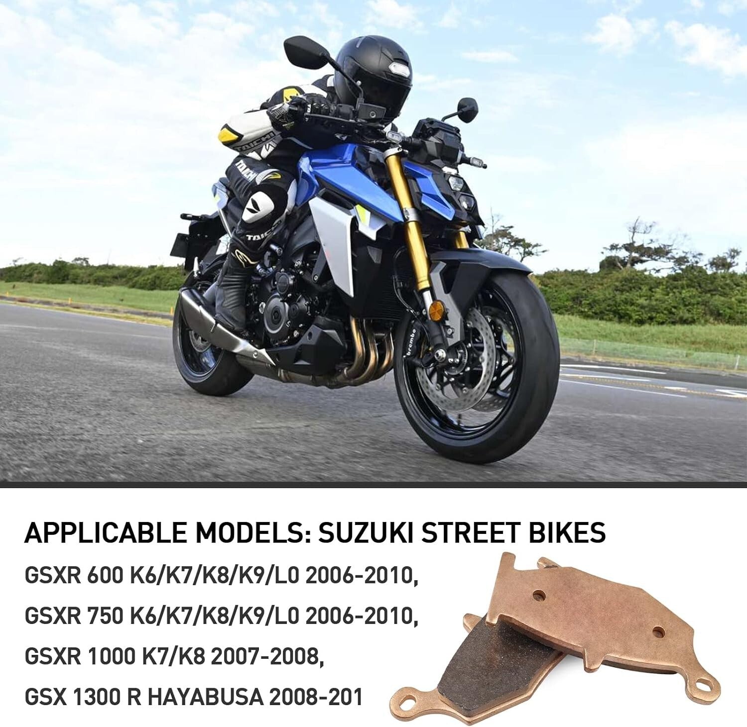Sintered Brake Pads for Suzuki GSXR600 GSXR750 K6/K7/K8 2006-2010 Vstrom DL1000