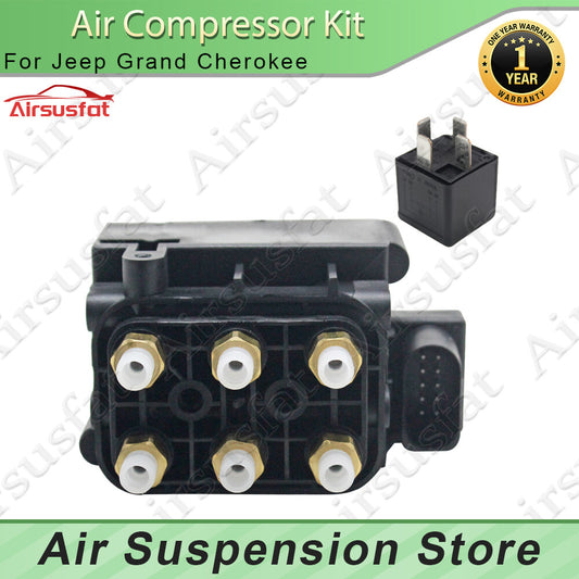 Air Suspension Compressor Solenoid Valve Block+Relay Fit for Jeep Grand Cherokee
