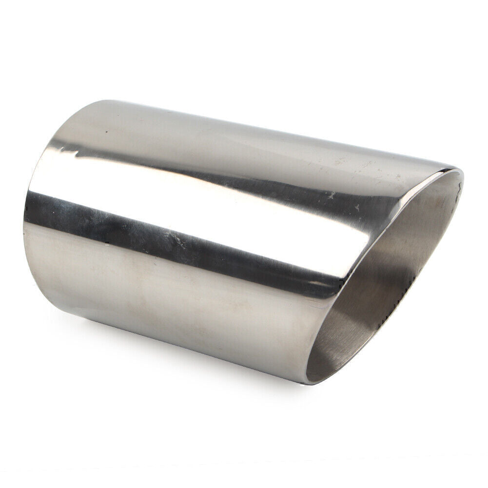 89mm Stainless Steel Car Exhaust Tail Muffler Tip Pipe Round Accessories Silver