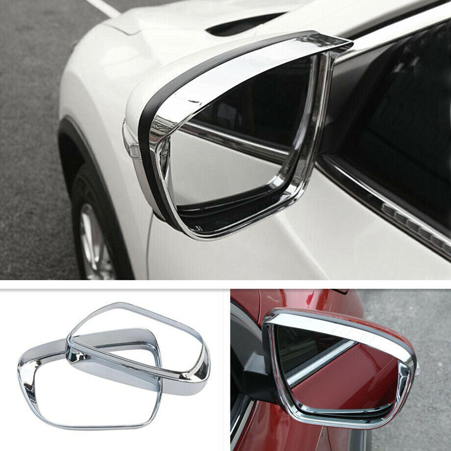 for Nissan Rogue Sport 2017-22 Chrome Rain Eyebrow Rearview Mirror Frame Trim 2X