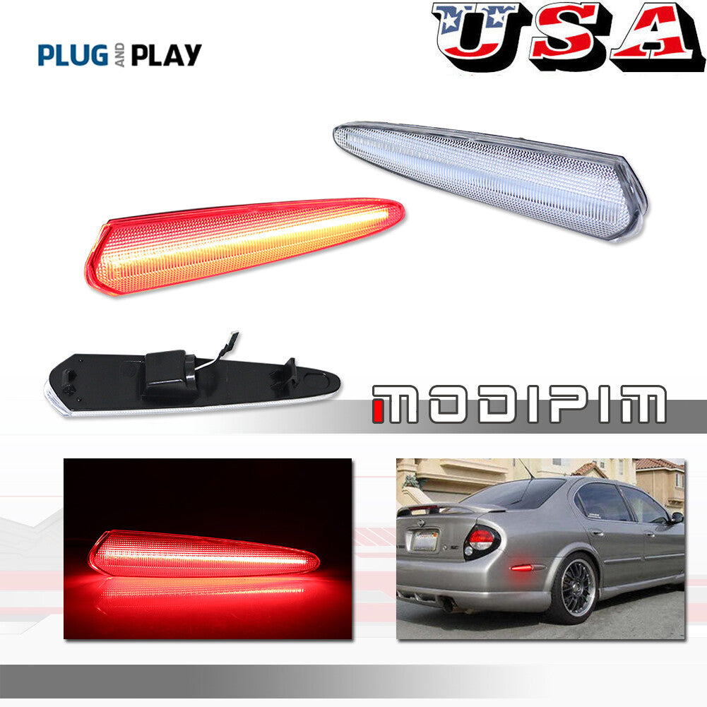 Clear lens with red LED rear marker lights for 2000-2003 for Nissan MXIMA
