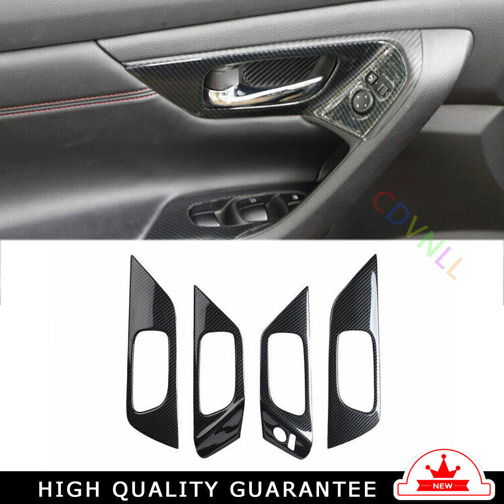 Inner Door Handle Cover Trim Fit for Nissan Altima Teana 2013-2018 Carbon Fiber