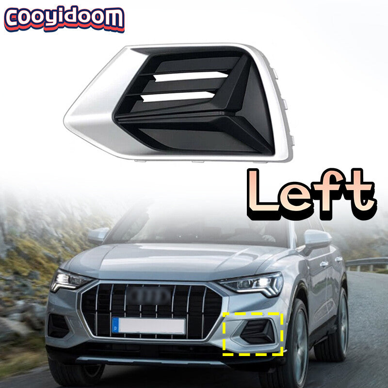 ABS front bumper grille fog light cover driver left for Audi Q3 2019 - 2022