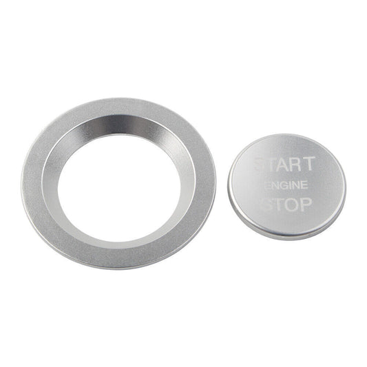 for Land Rover for Jaguar Ignition Silver Keyless Engine Push Start Button w/ Ring