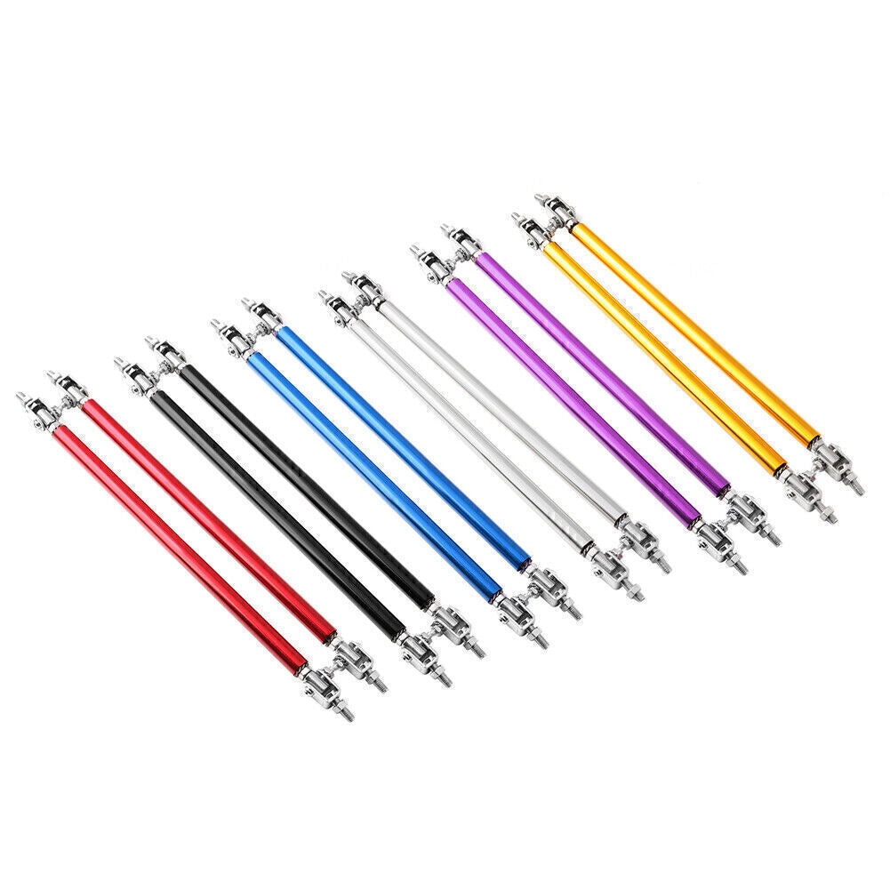 2x Adjustable Front Bumper Lip Splitter Strut Rod Tie Support Bar Universal