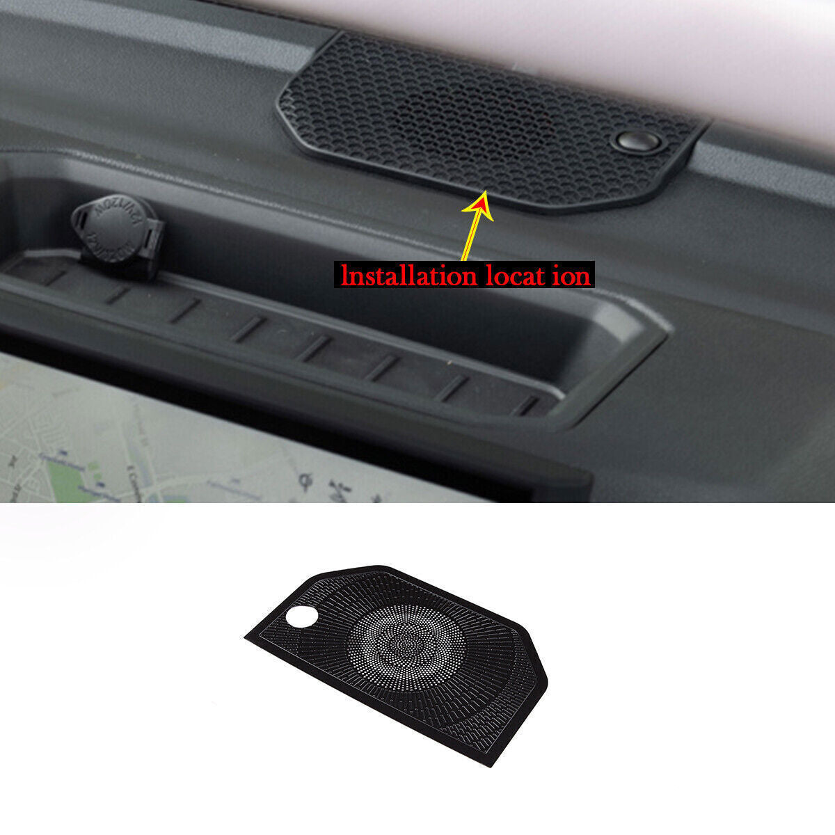 1P Black Steel Dashboard Speaker Tweeter Net Cover Trims for Toyota Tundra 22-24