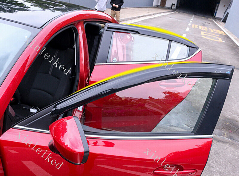 Decorat Sun Rain Visor Window Shade Guard Door Cover for Mazda 3 Axela 2014-2018