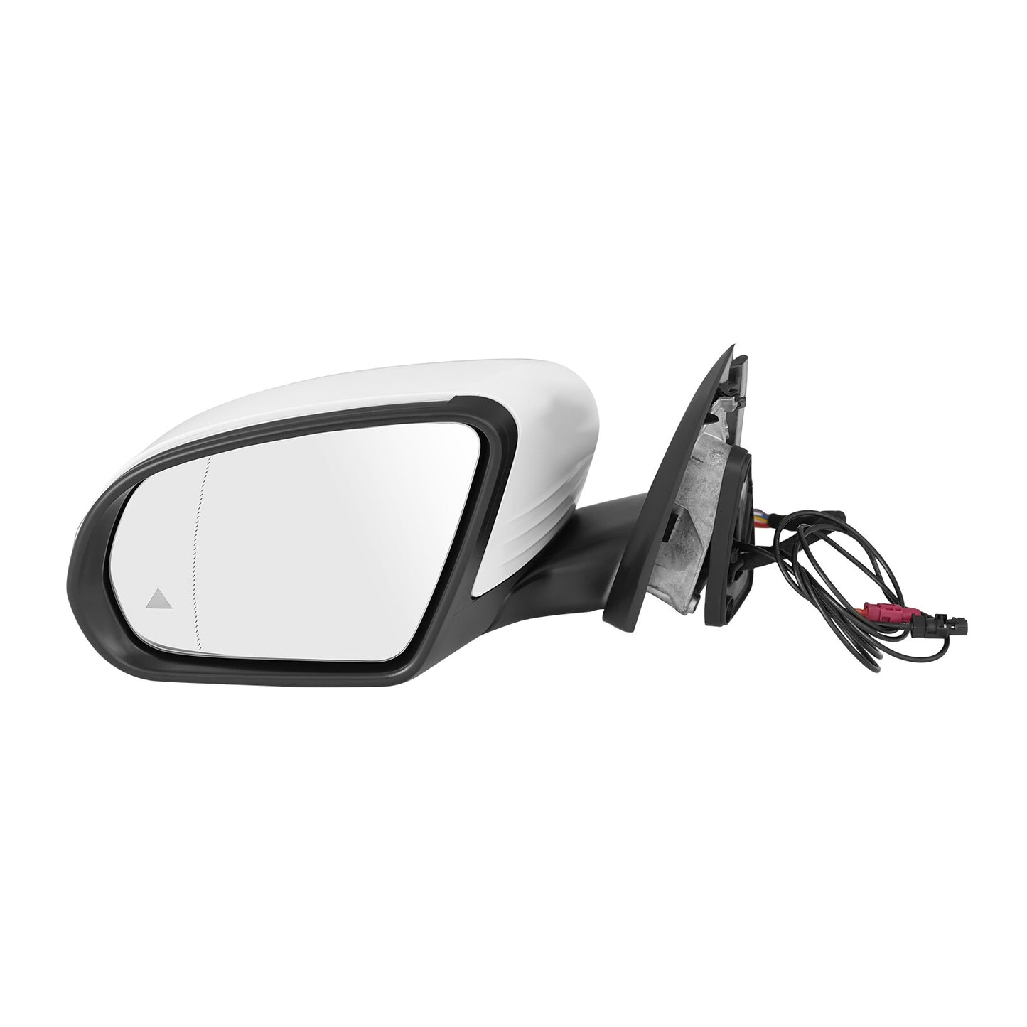 White left-side mirror with blind spot function, suitable for Mercedes GLC250, GLC300, and GLC (2017-2021).