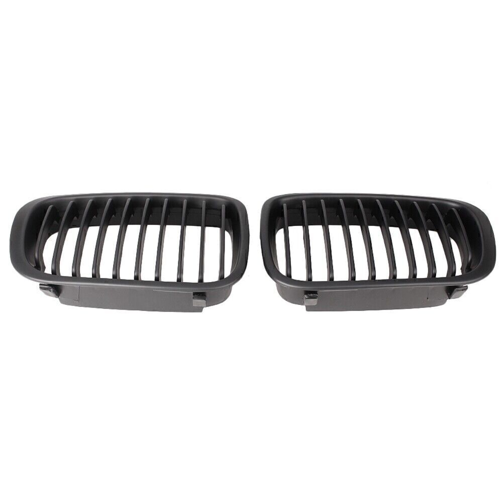 2pcs Front Insert Kidney Grilles for BMW E46 4D 3 Series 1998-2001 Matte Black