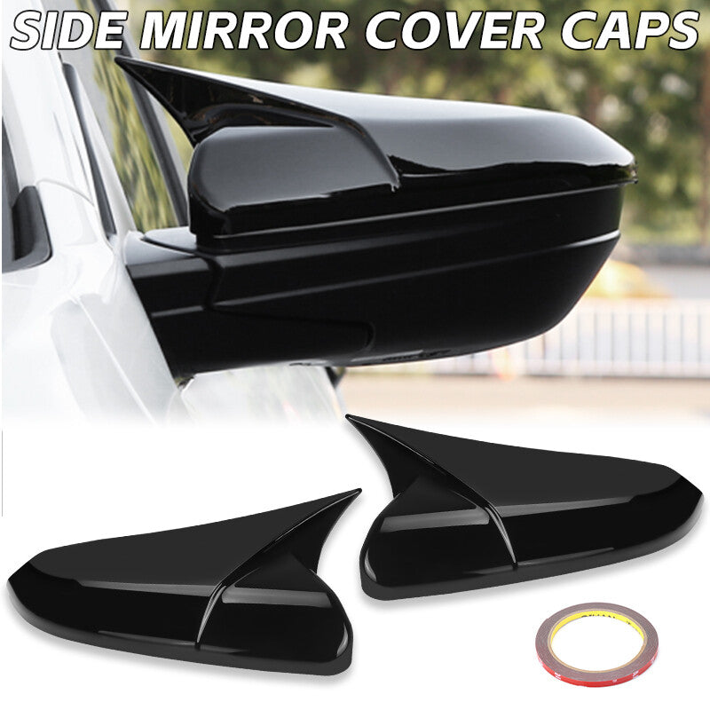 OX Horn Glossy Black Side View Mirror Cover Caps FOR 2016-2021 for HONDA for CIVIC SEDAN