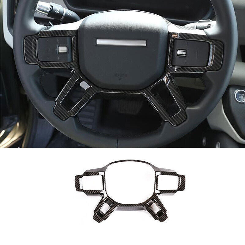 1P Carbon Fiber Steering Wheel Control Frame Trim for Land Rover for Defender 20-25
