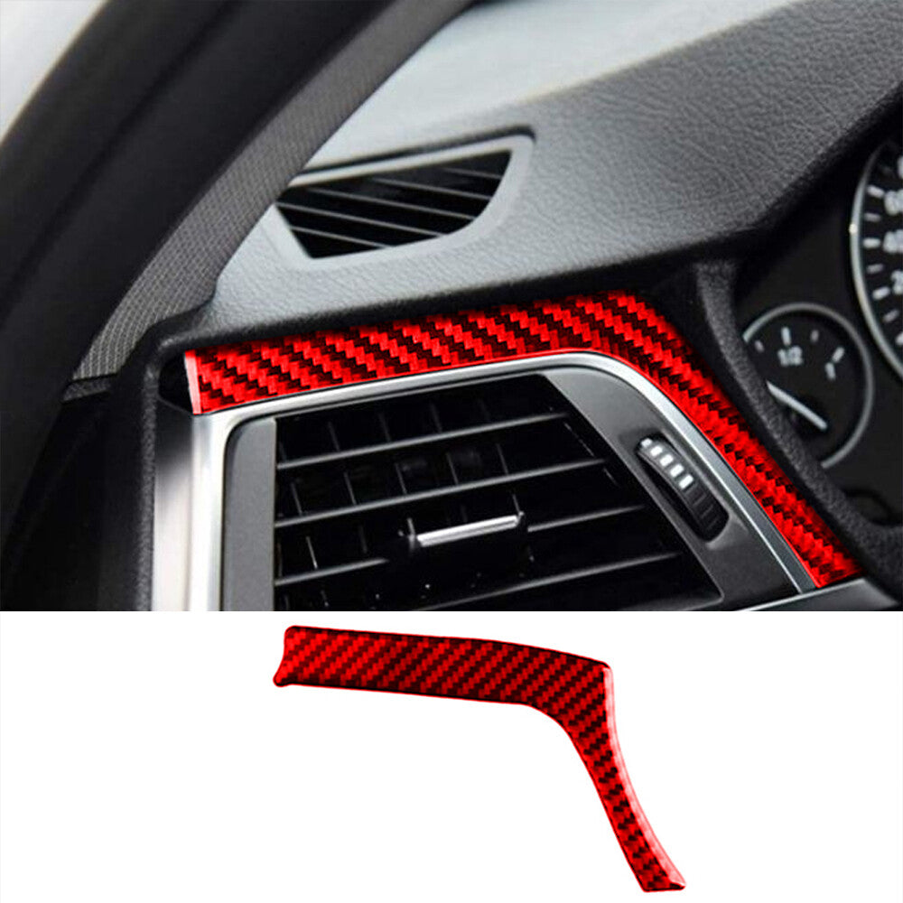 Carbon Fiber Dashboard Air Vent Trim Cover Fit for BMW 3 Series F30 2013-19