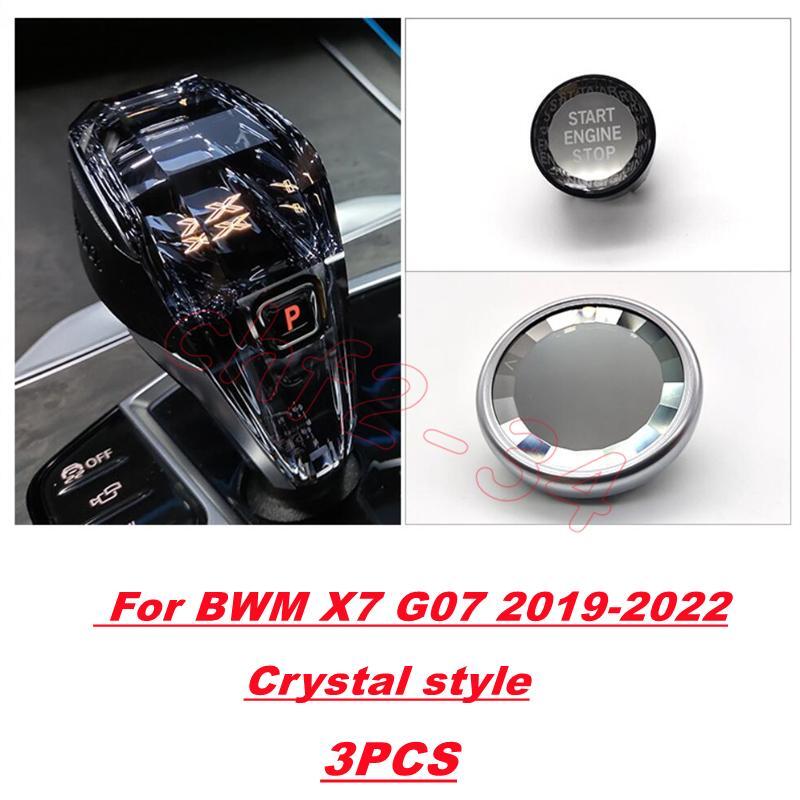 Fit for BMW X7 G07 2019-2022 Crystal Style Interior Gear Shift Knob Cover 3PCS