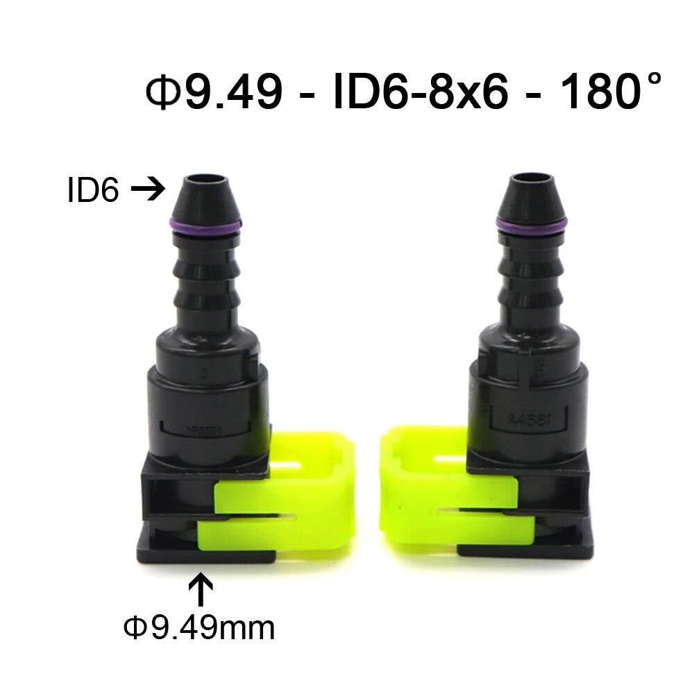 2-Piece/Bulk Fuel Line Hose Quick Release Female Connector 9.49mm ID6 8x6