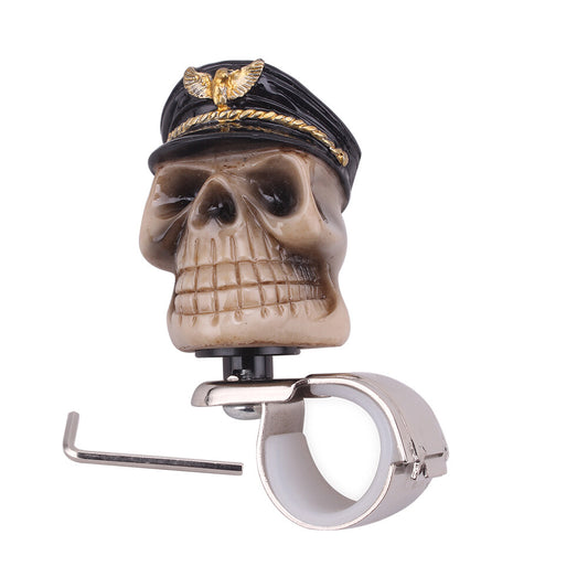 Black Skull Head Car Steering Wheel Spinner Suicide Knob Handle Booster