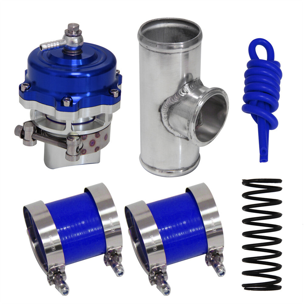 50MM 35PSI Boost V-Band Turbo Blow Off Valve BOV+2.36'' Flange Pipe Hose Kit BL