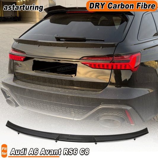 Fit for Audi A6 Avant RS6 C8 Dry Carbon Fiber Rear Trunk middle Spoiler Wing Lip