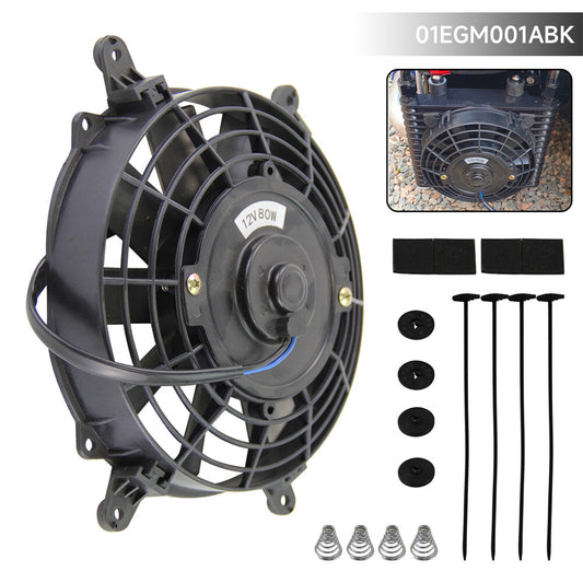 7 inch Universal Slim Fan Push Pull Electric Radiator Cooling 12V + Mount Kit
