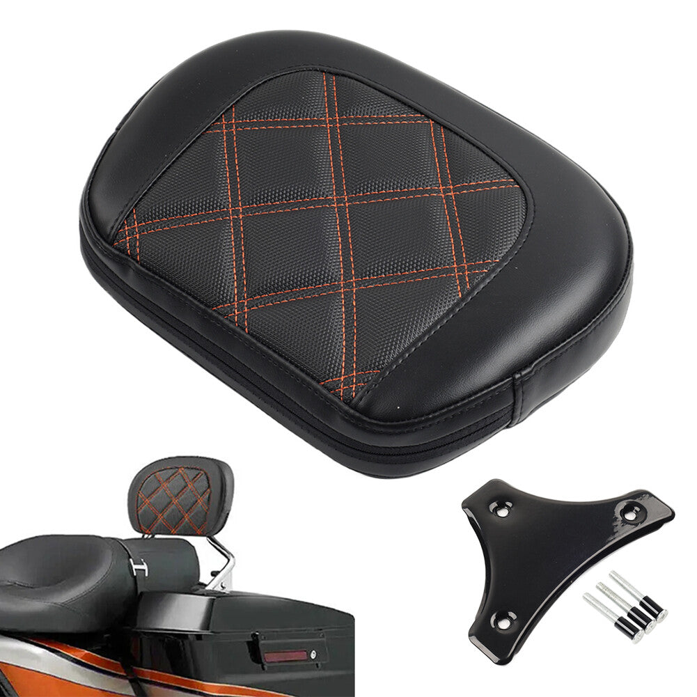Passenger Sissy Bar Backrest Pad Kit Fits for Harley Road King FLHR Road Glide