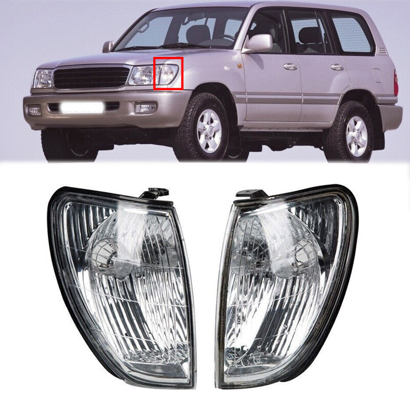 2 PC Front Corner Lights Turn Signal Lamps for Toyota for Land Cruiser FJ90 1998-07
