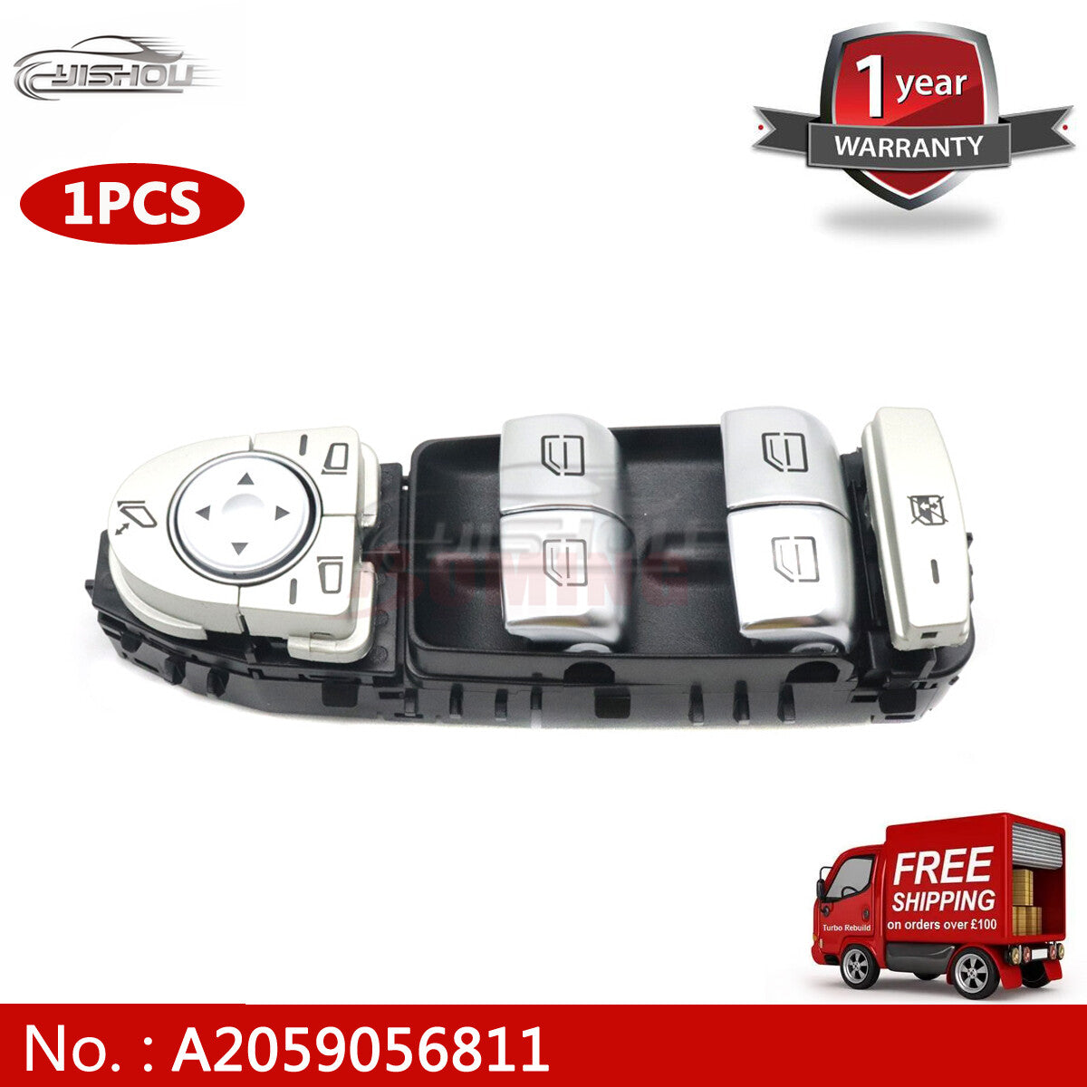 Electric window control switch driver side for Mercedes-Benz C-Class 2059056811