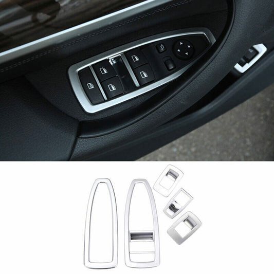 ABS Silver Door Window Lift Switch Cover Panel Trim Fit for BMW X1 F48 2016-2022