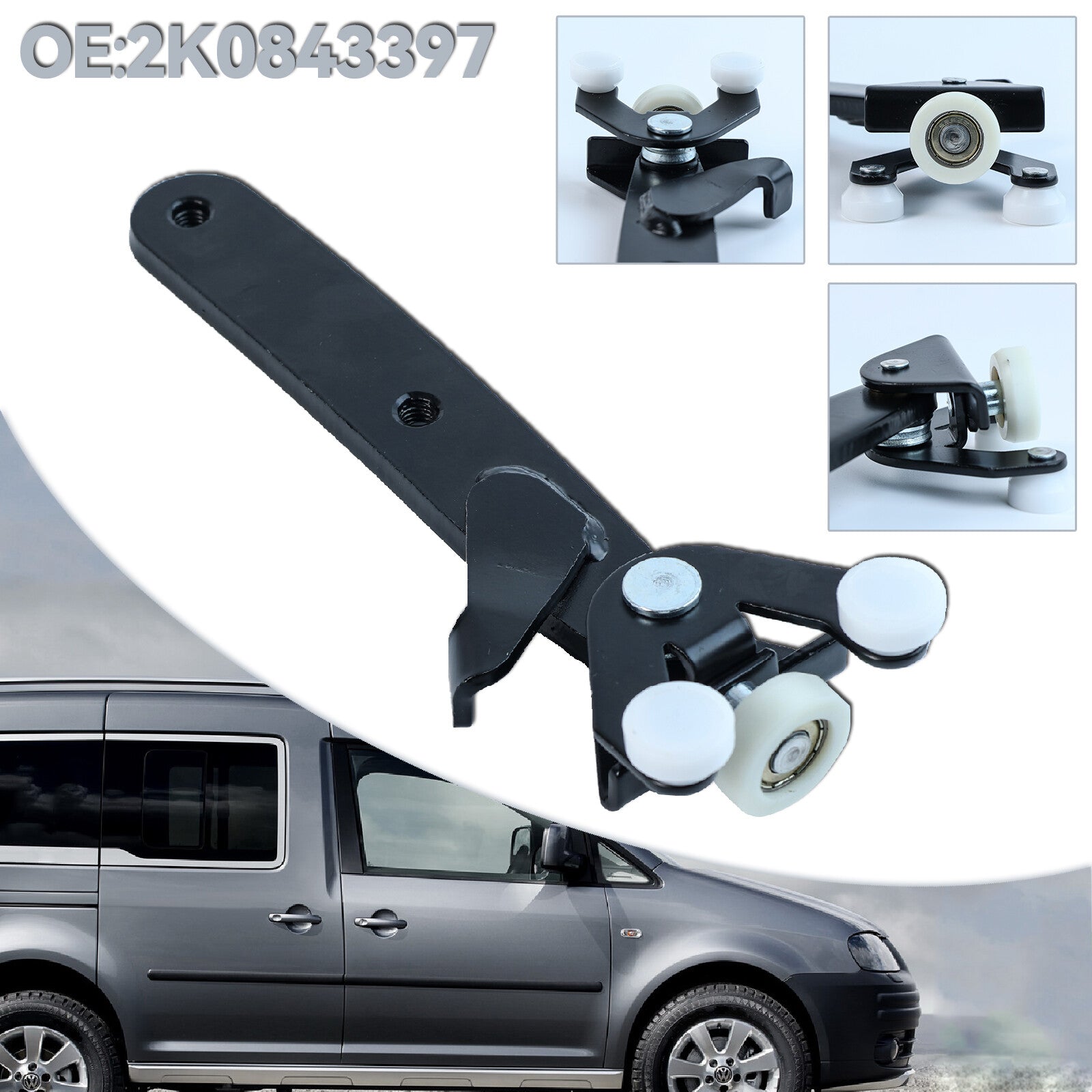 for VW Caddy 2003-2013 Left Side Sliding Door Roller Left Guide Hinge 2K0843397