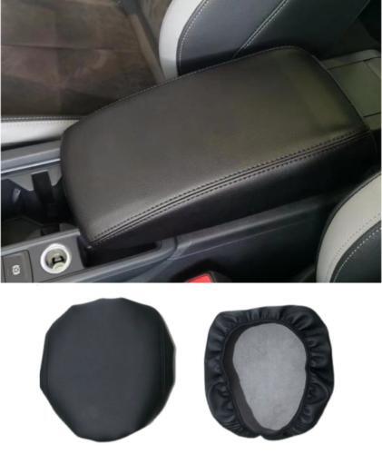 Black leather console armrest box panel cap for Hyundai Sonata 2006-2008