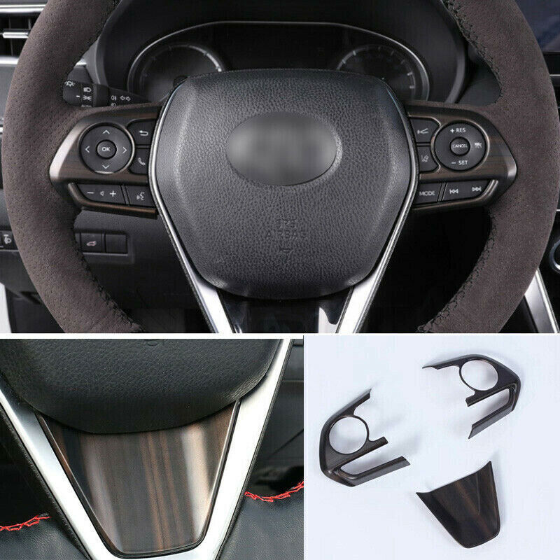 Steering Wheel Button Cover Trim 3p for Toyota Venza 2021-2023 Matte Wood Grain