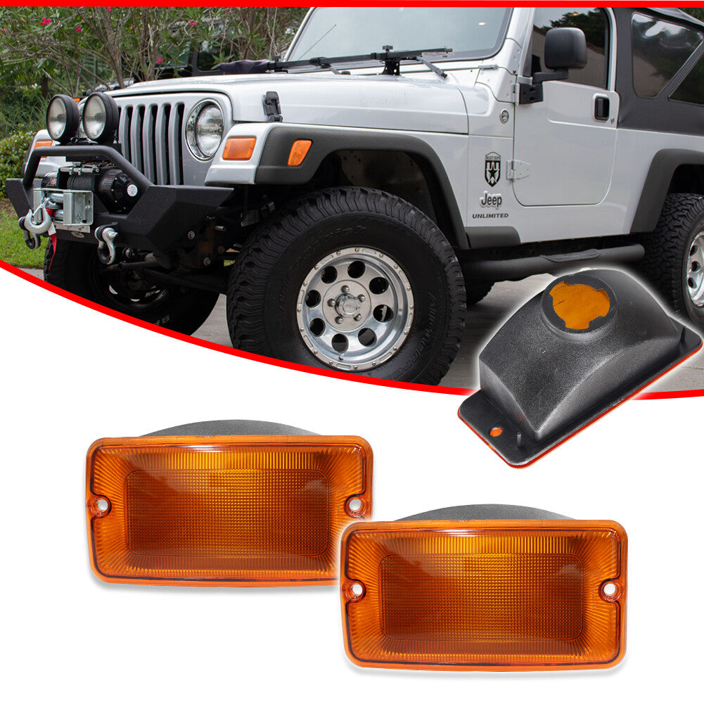 Amber-tinted front left turn signal lens for Jeep 1997-2006 for Wrangler (TJ)
