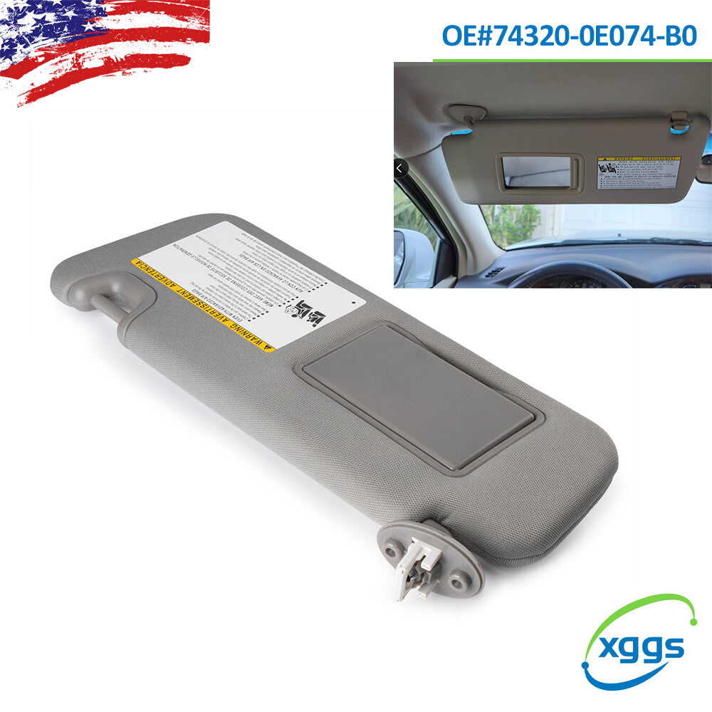 LH Sun Visor Gray Left Side With Vanity Light For 14-19 for Toyota Highlander