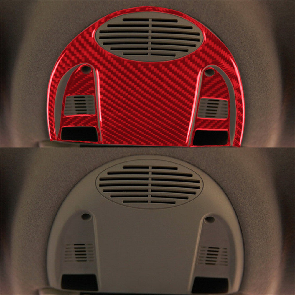 Red Interior Carbon Fiber Center Reading Light Panel Trim Cover for MINI Cooper