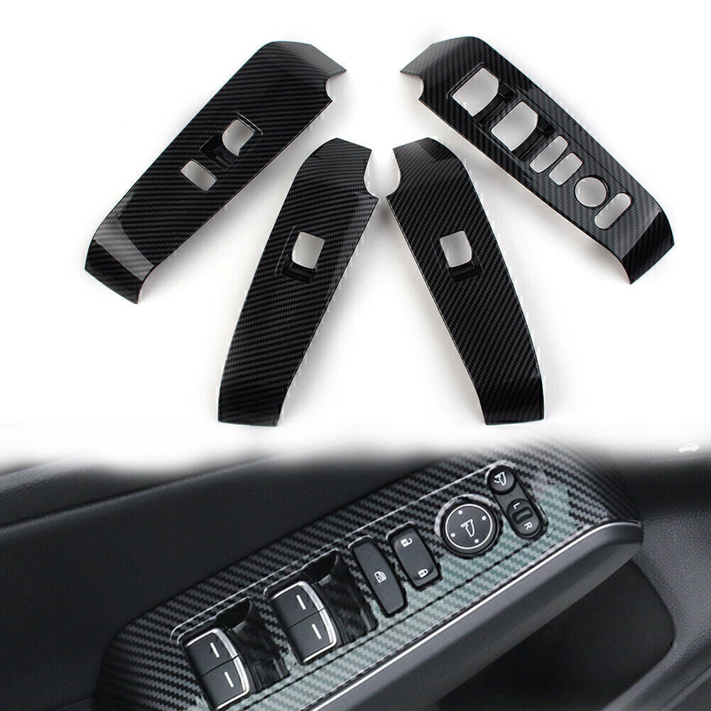 4pcs/set Carbon Fiber Window Lift Panel Cover Trim LHD Fit for Honda for Civic 11th 2022