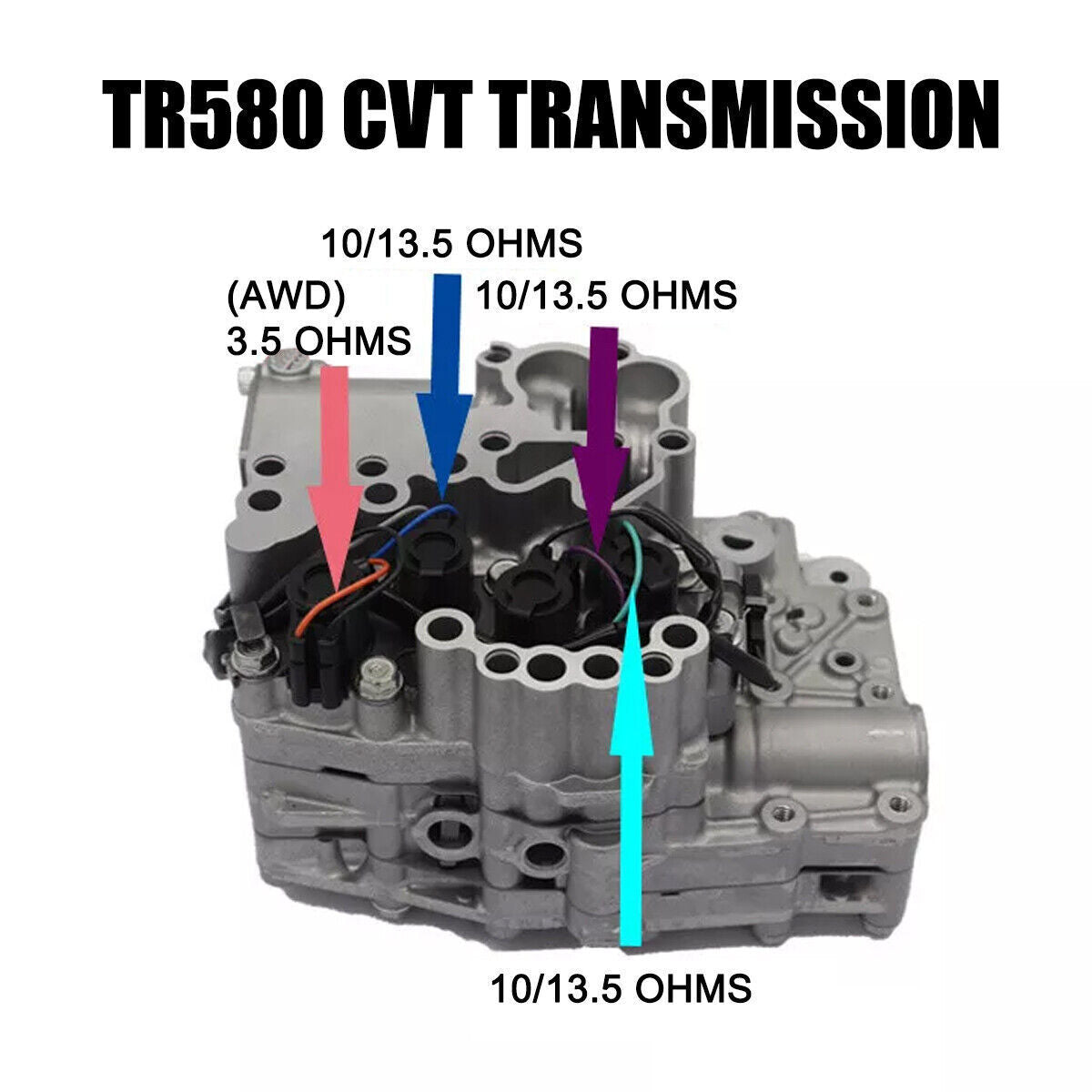 4PCS for Subaru CVT TR580 TR690 Torque Converter AWD Control & Lock-Up Solenoid