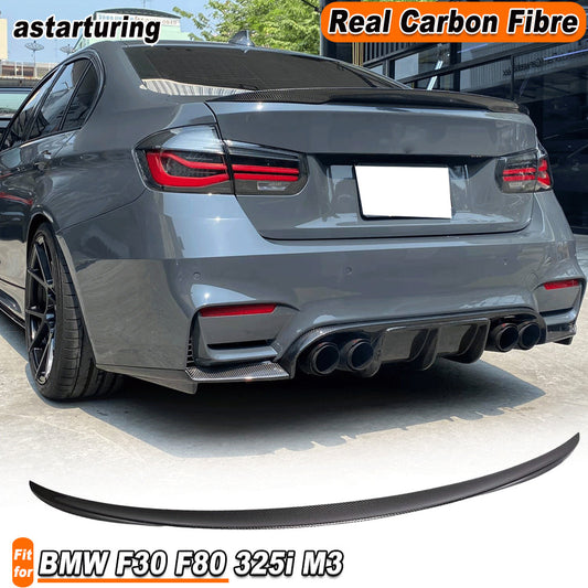 for BMW 3Series F30 M3 F80 2012-17 Carbon Fiber Rear Trunk Boot Lip Wing Spoiler