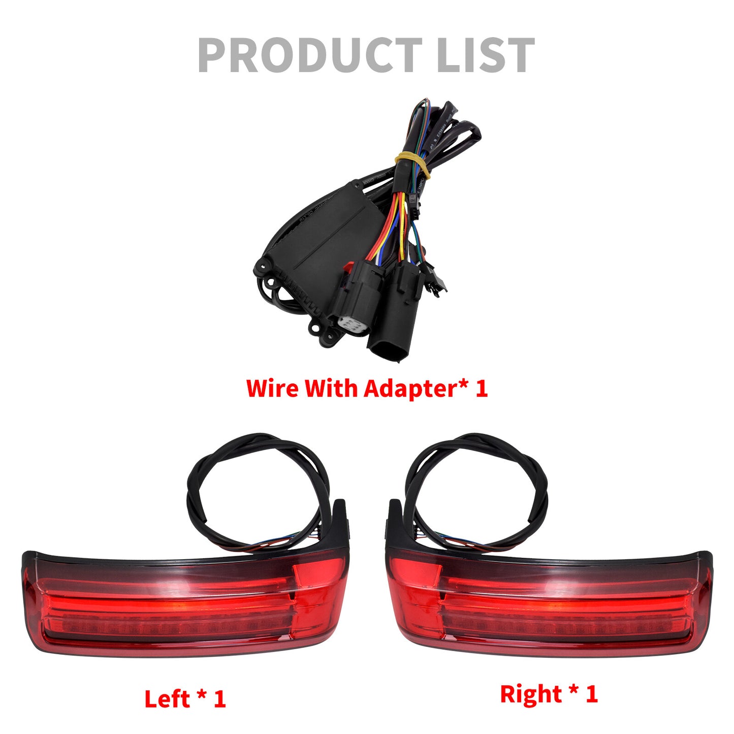 Saddlebag LED Turn Signal Brake Lights w/ Red Lens for Harley Touring CVO Style