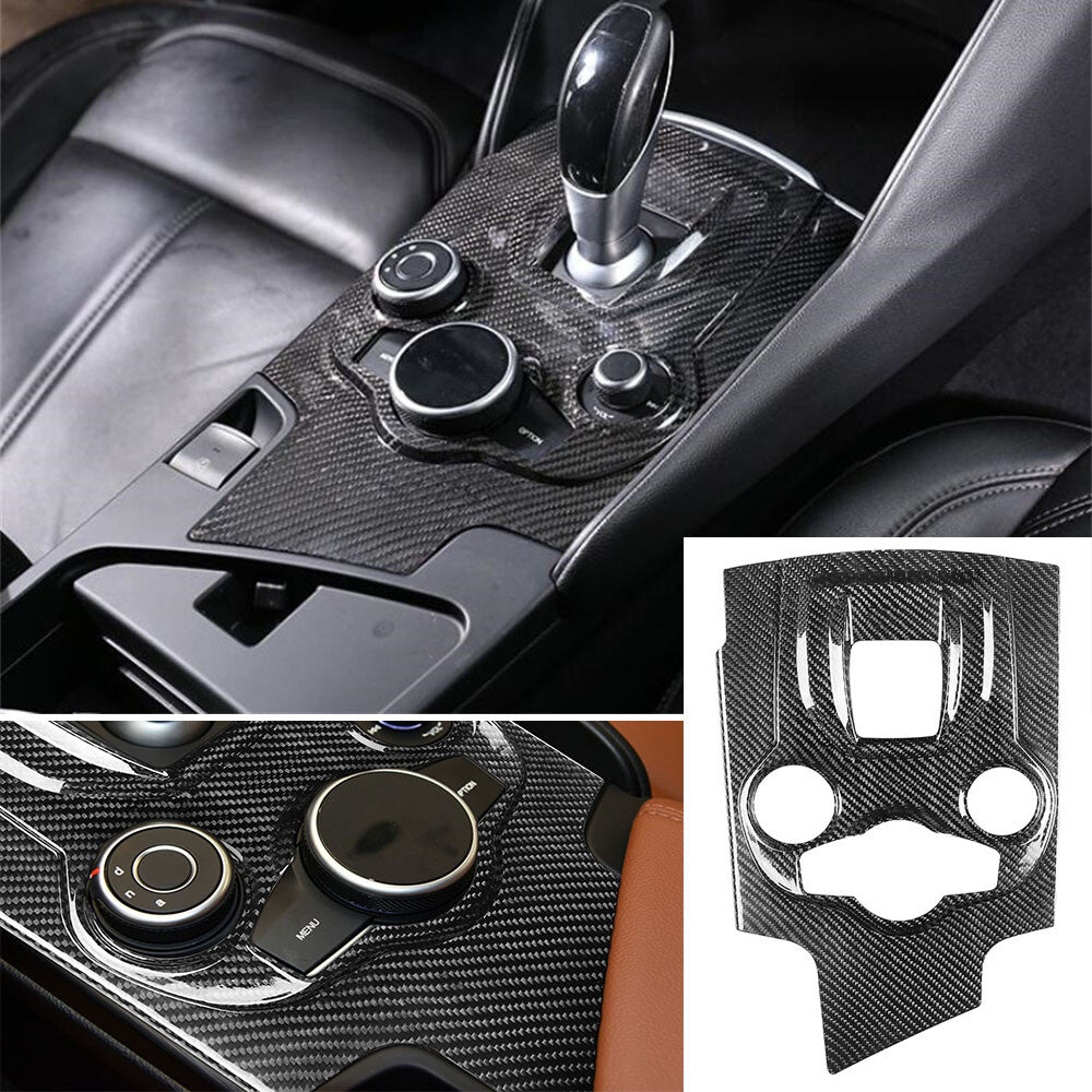 Carbon Fiber Center Console Gear Shift Panel Cover for Alfa Romeo Giulia 2017-19