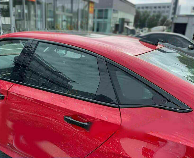 14X for Honda for Civic 2022 2023 ABS Glossy Black Window Molding Strip Cover Trim