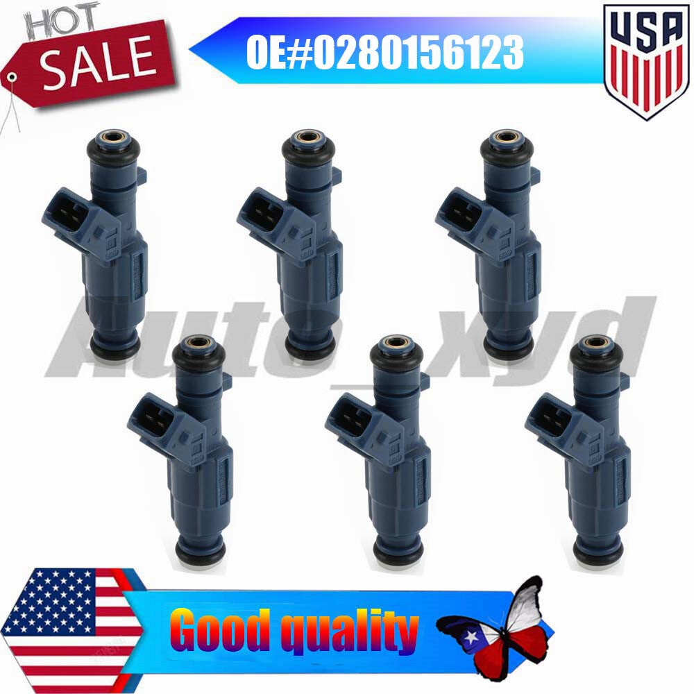 6PCS 0280156123 Fuel Injector for Ford Fairlane BA Turbo BF LTD BA BF Territory