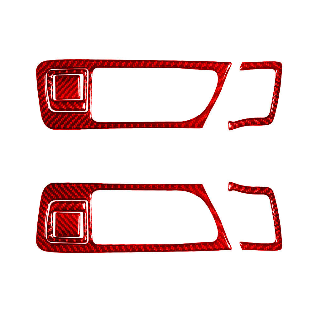 8X Red Carbon Fiber Door Pull Cover Trim for Land Rover Discovery Sport 2015-19