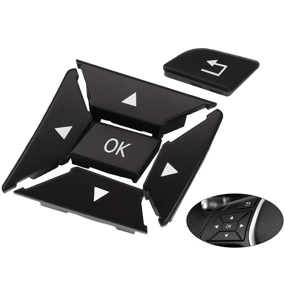 Left Steering Wheel Control Menu Button Cover for Mercedes W204 W212 A207 Black